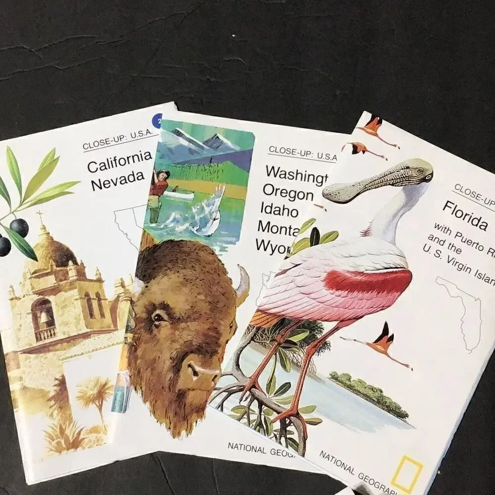 Maps vintage 1978 National Geographic close up maps and book set